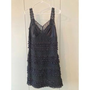 Betsey Johnson Womens Vintage Evening Dress Lace Ruffle Dress